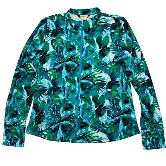Tommy Bahama Golf & Tennis Jacket Womens XL Zip Up Active Stretch Green - Picture 1 of 3